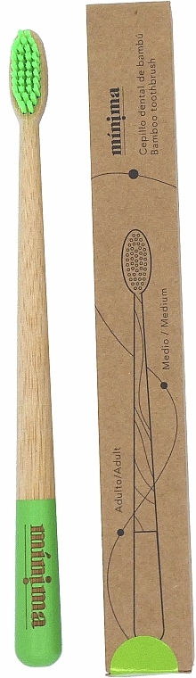 Bamboo Medium Toothbrush, green - Minima Organics Bamboo Toothbrush Medium — photo N1
