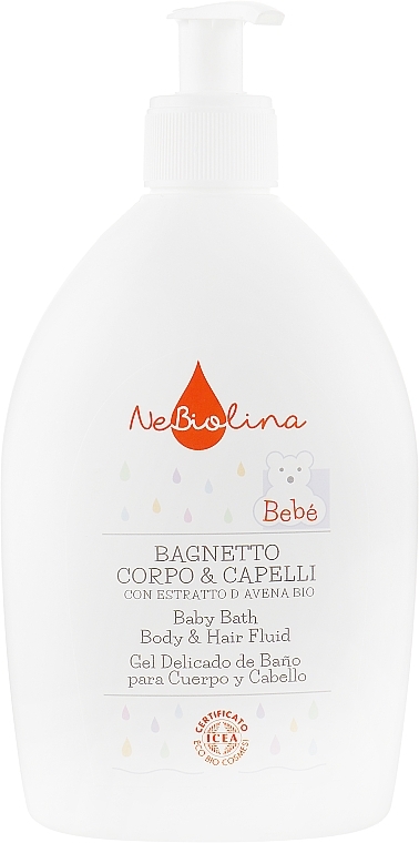 Baby Foam Shampoo - NeBiolina Baby Bath Body And Hair Fluid — photo N1