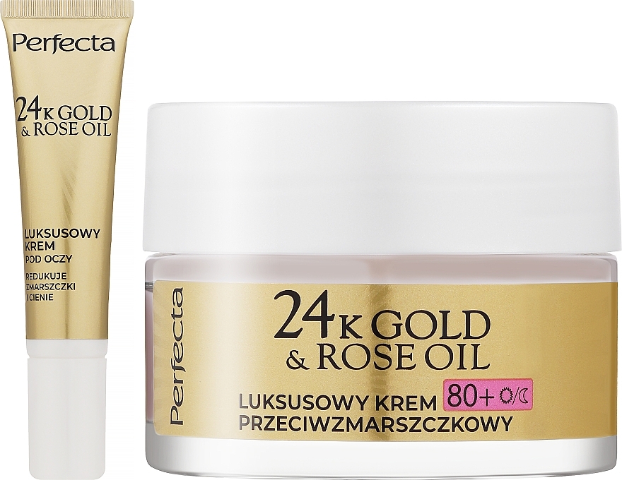 Set - Perfecta 24K Gold & Rose Oil 80+ (f/cr/50ml + eye/cr/15ml) — photo N2