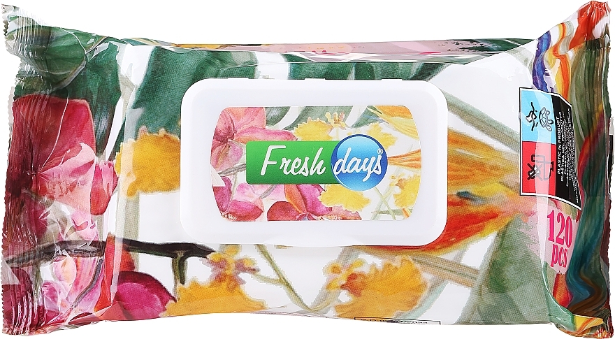 Wet Wipes, 120 pcs - Fresh Days Tropical Wet Wipes — photo N1