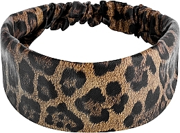 Faux Leather Classic Headband, brown leopard - MAKEUP Hair Accessories — photo N2