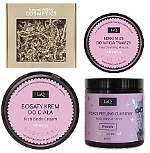 Fragrances, Perfumes, Cosmetics Peony Set - LaQ Set (f/mousse/40g + b/cr/220g + scr/220g)