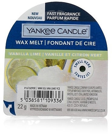 Scented Wax - Yankee Candle Vanilla Lime Wax Melt — photo N1