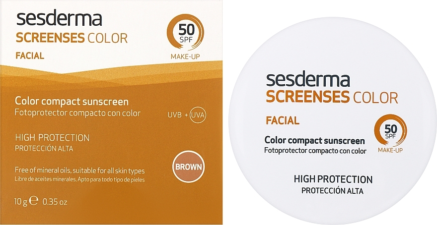 Sunscreen Foundation, brown - SesDerma Laboratories Screen Ses Compact SPF 50 Brown — photo N9