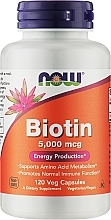 Dietary Supplement "Biotin 5000mcg" - Now Foods Biotin 5000 Mcg Energy Production — photo N4