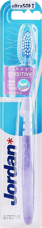 Ultra-Soft Toothbrush for Sensitive Teeth & Gums, purple with flower - Jordan Target Sensitive — photo N3
