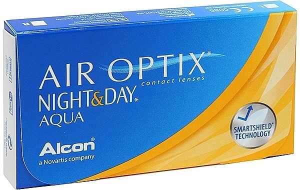 Contact Lenses, 8.4 curvature, 6 pcs - Alcon Air Optix Night & Day Aqua — photo N1