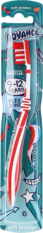 Kids Toothbrush, 9-12 years, red-white - Aquafresh Advance Soft — photo N1