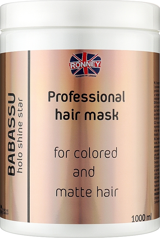 Strengthening Mask for Colored & Dull Hair - Ronney Professional Holo Shine Star Babbasu Mask — photo N2