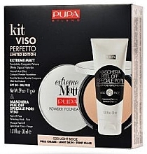 Fragrances, Perfumes, Cosmetics Set - Pupa Kit Viso Perfetto Extreme Matt Powder Foundation SPF 20 And Shachet Mask Peel-Off Pore Perfecting Mask