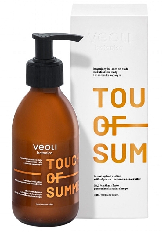 Bronzing Body Lotion with Algae Extract & Cocoa Oil - Veoli Botanica Touch Of Summer Bronzing Body Lotion — photo N1