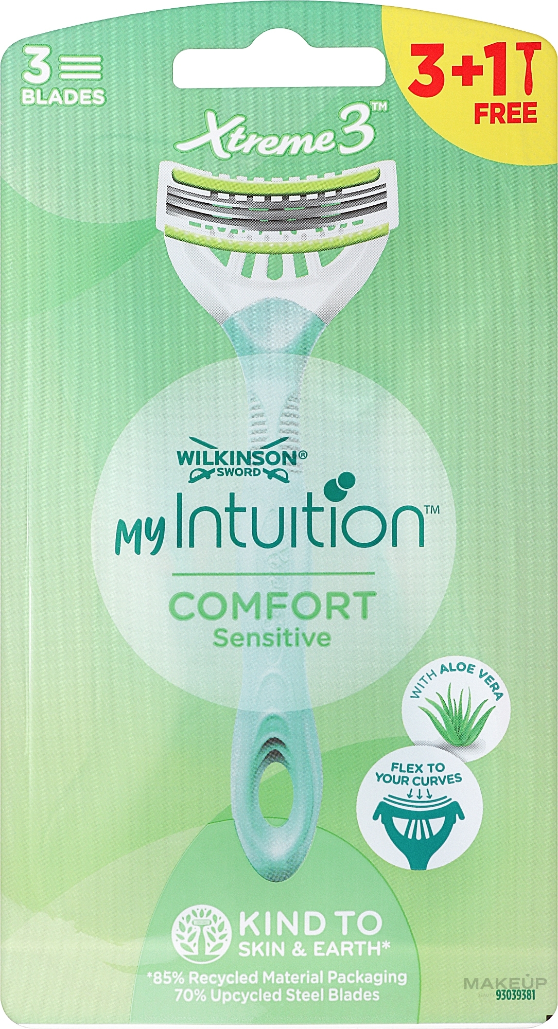 Disposable Razor, 4 pcs - Wilkinson Sword Xtreme 3 My Intuition Sensitive Comfort — photo 4 szt.