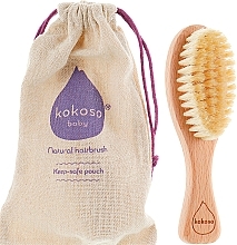 Wooden Hair Brush with Natural Bristles - Kokoso Baby Natural Baby Hairbrush — photo N9