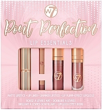 Fragrances, Perfumes, Cosmetics Set - W7 Pout Perfection Lip Essentials Set (lipstick/3.5g + l/liner/0.8g + lip/gloss/3ml + lip/gloss/4ml)