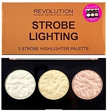 Face Highlighter Palette - Makeup Revolution 3 Strobe Highlighter Palette — photo N3