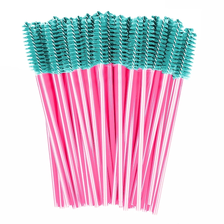 Lash & Brow Brush, turquoise with hot pink handle - Clavier — photo N2