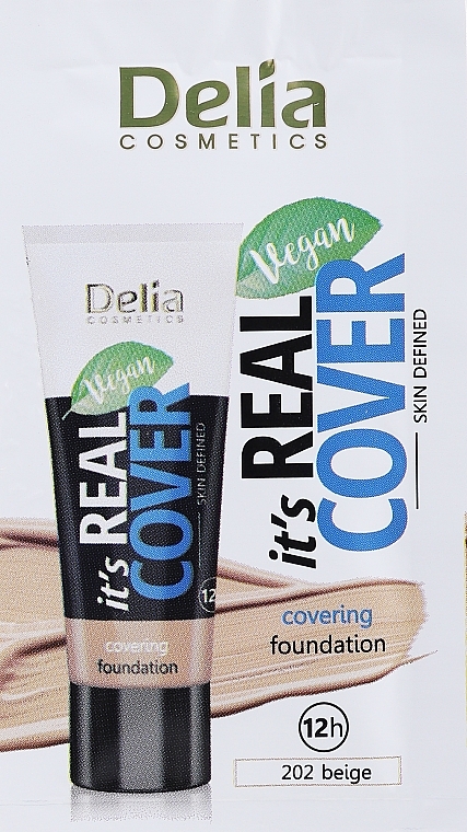 GIFT! Foundation - Delia It's Real Cover Covering Foundation (sample) — photo N1