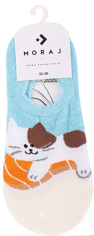 Women Low-Cut Socks 'Cat', CDB200-128, blue - Moraj — photo N1