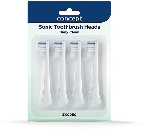 Toothbrush Heads, ZK0050, white - Concept Sonic Toothbrush Heads Daily Clean — photo N2