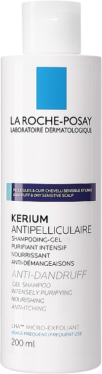 Anti Oily Dandruff Gel-Shampoo - La Roche-Posay Kerium Anti-Dandruff Oily Sensitive Scalp Gel Shampoo — photo N1