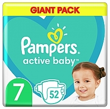 Fragrances, Perfumes, Cosmetics Active Baby Diapers 7 (15 + kg), 52 pcs - Pampers