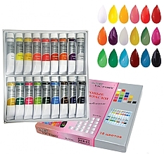 Fragrances, Perfumes, Cosmetics Ser of Acryli Paints in Tube, 18 shades - Lady Victory Acrylic Paint