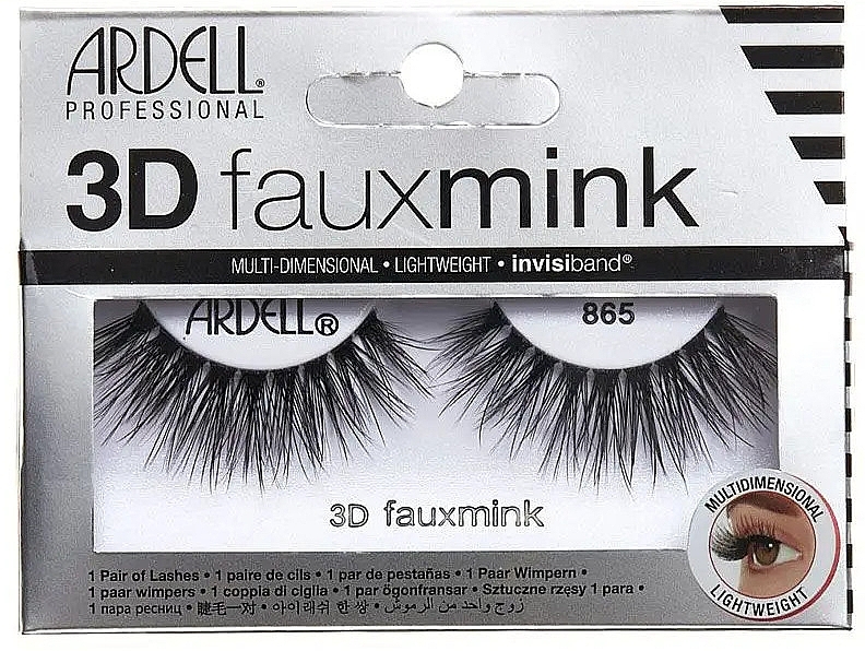 False Lashes - Ardell 3D Faux Mink 865 Black — photo N1