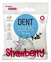 Fluoride-Free Tooth Cleaning Tablets for Kids "Strawberry" - Denttabs Teeth Cleaning Tablets Kids Strawberry Fluoride Free — photo N5