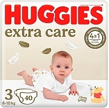 Extra Care Diapers, size 3, 6-10 kg, 40 pcs - Huggies — photo N1