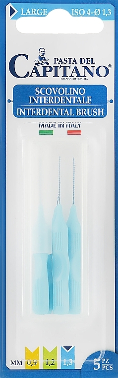 Interdental Brushes Set, blue - Pasta Del Capitano Interdental Brush Large 1.5 mm — photo N2