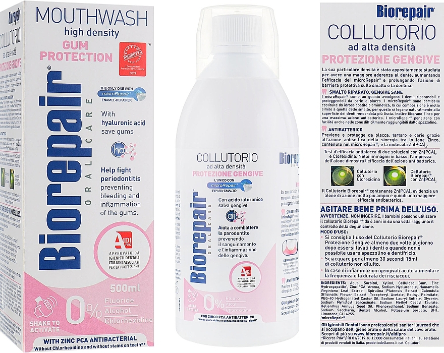 Set 'Gum Protection' - Biorepair (t/paste/75ml + mouthwash/500ml + dental/floss + t/brush) — photo N2