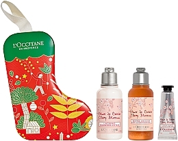 Fragrances, Perfumes, Cosmetics Set - L'Occitane Cherry Blossom (sh/gel/35ml + b/lot/35ml + h/cr/10ml)