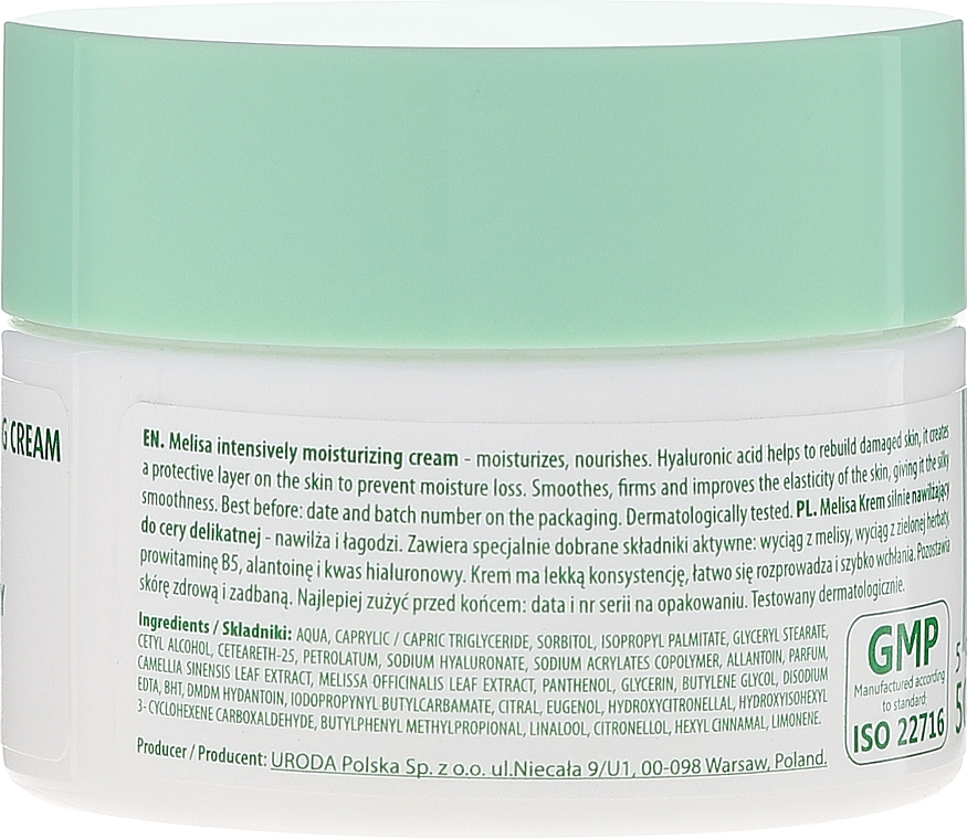 Intense Moisturizing face Cream - Uroda Melisa Face Cream — photo N3