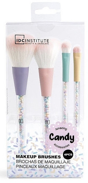 Makeup Brush Set, 4 pcs - IDC Institute Candy Makeup Brush Set — photo N7