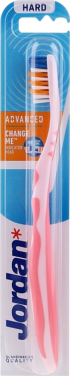 Toothbrush, hard, no cap, pink-orange - Jordan Advanced Toothbrush — photo N8