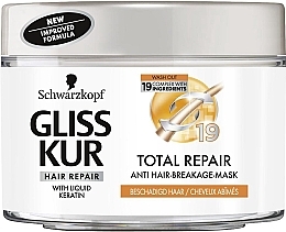 Fragrances, Perfumes, Cosmetics Mask for Dry & Damaged Hair - Gliss Kur Total Repair Mask