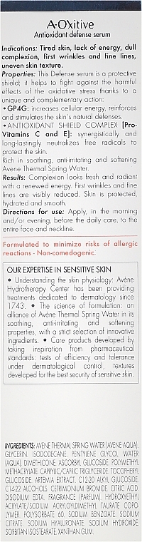 Face Serum - Avene A-Oxitive Antioxidant Defense Serum Sensitive Skins — photo N4