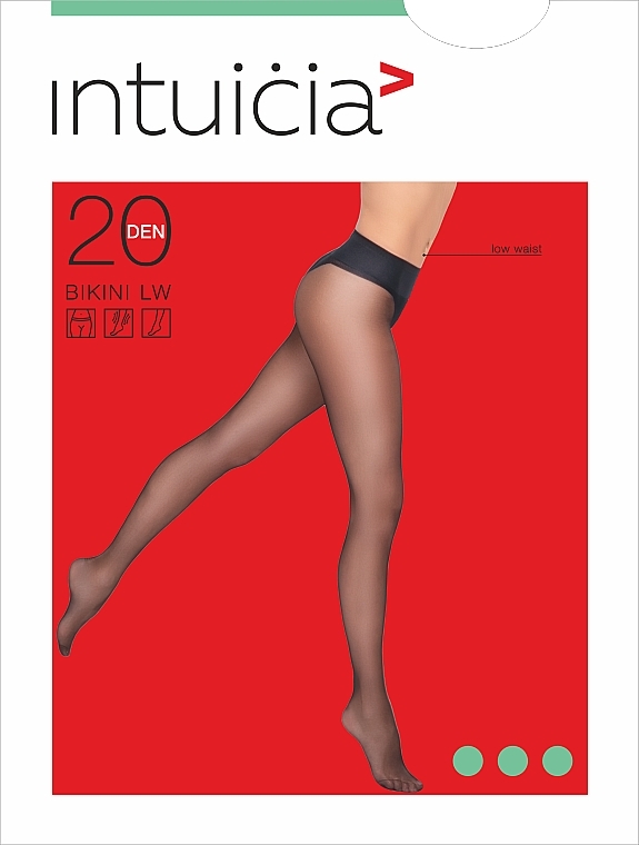 Tights "BIKINI LW" 20 Den, black - Intuicia — photo N1