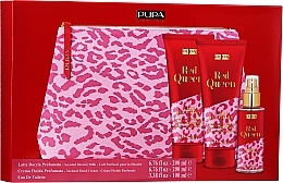 Fragrances, Perfumes, Cosmetics Set - Pupa Red Queen 002 (bag + Milk/200 ml+Cream/200 ml+edt/100ml)