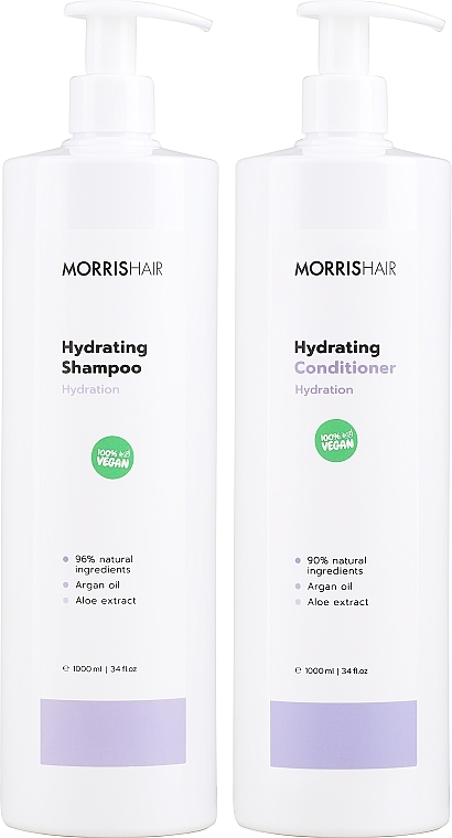 Set - Morris Hair Hydrating Synergy Kit (SHMP/1000ml + cond/1000ml) — photo N7