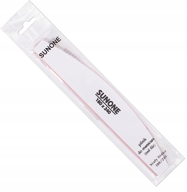 Nail File 180/240, half moon, white - Sunone Nail File — photo N4