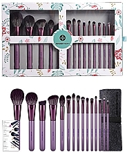 Makeup Brush Set, 15 pcs - Eigshow Beauty Eigshow Makeup Brush Kit In Gift Box Smoke Purple — photo N2