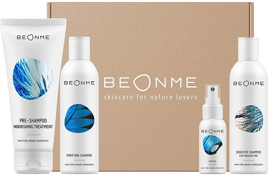 Skincare Set - BeOnMe Hair Care Routine Set (pre/shm/200ml + shm/200mlx2 + h/oil/50ml) — photo N1