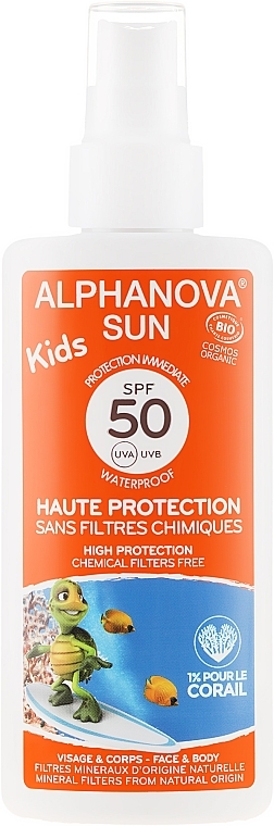 Kids Sunscreen Spray - Alphanova Sun Kids SPF 50+ — photo N1