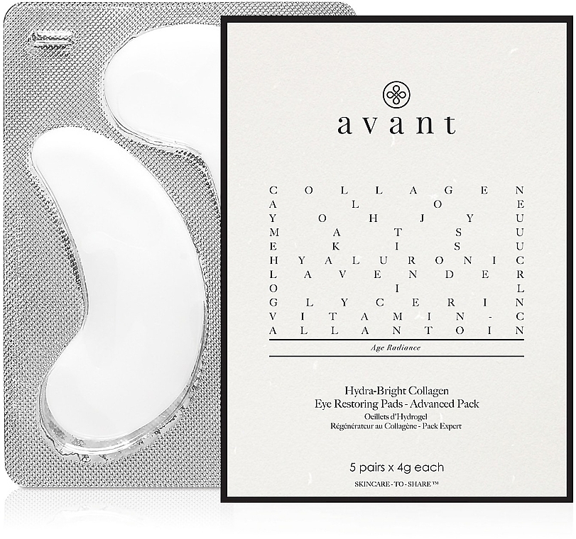 Collagen Eye Pads - Avant Advanced Pack-Hydra-Bright Collagen Eye Restoring Pads — photo N6