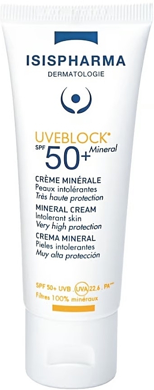 Mineral Sunscreen SPF 50+ - Isispharma Uveblock SPF50+ Mineral Cream — photo N1