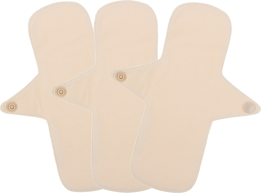 Reusable Daily Liner 'Normal', 3 pcs, beige - Ecotim For Girls — photo N3