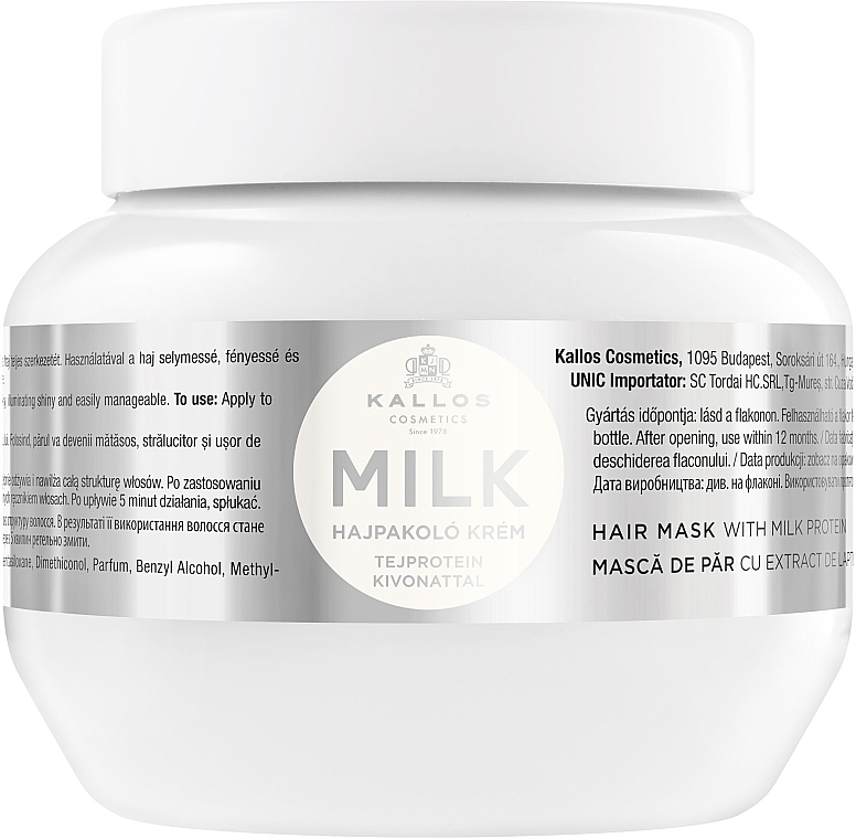 Milk Protein Hair Mask - Kallos Cosmetics Hair Mask Milk Protein — photo N1