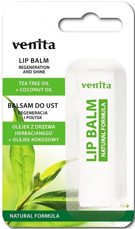 Lip Balm "Tea Tree Oil + Coconut Oil" - Venita Lip Balm Tea Tree Oil + Coconut Oil — photo N1