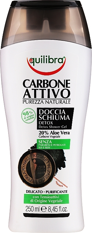 Shower Gel with Active Charcoal - Equilibra Active Charcoal Detox Shower Gel — photo N1